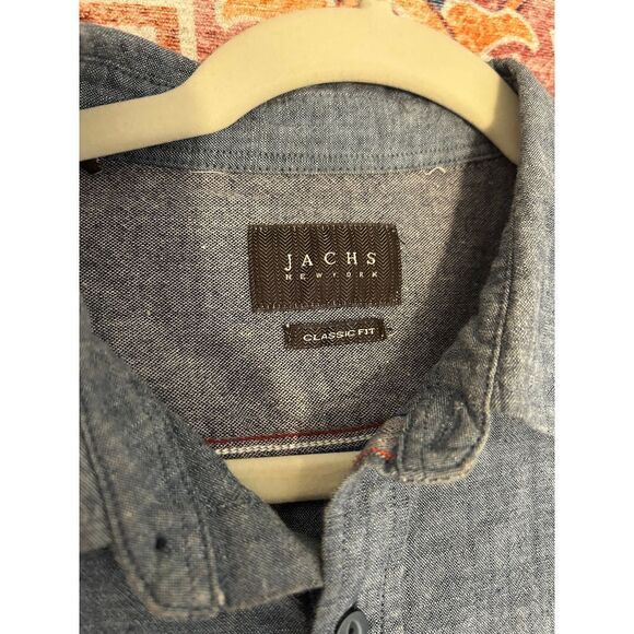Jachs ladies medium chambray‎ denim button up top classic western preppy spring - Picture 2 of 10